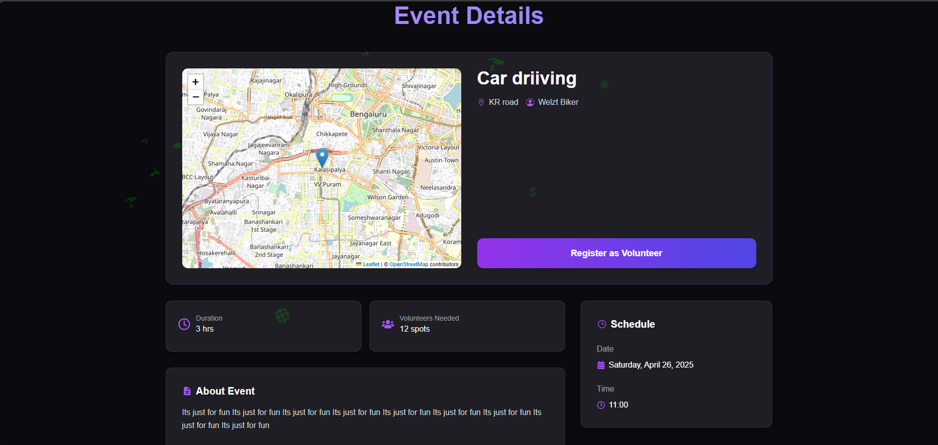 Event Details & Location